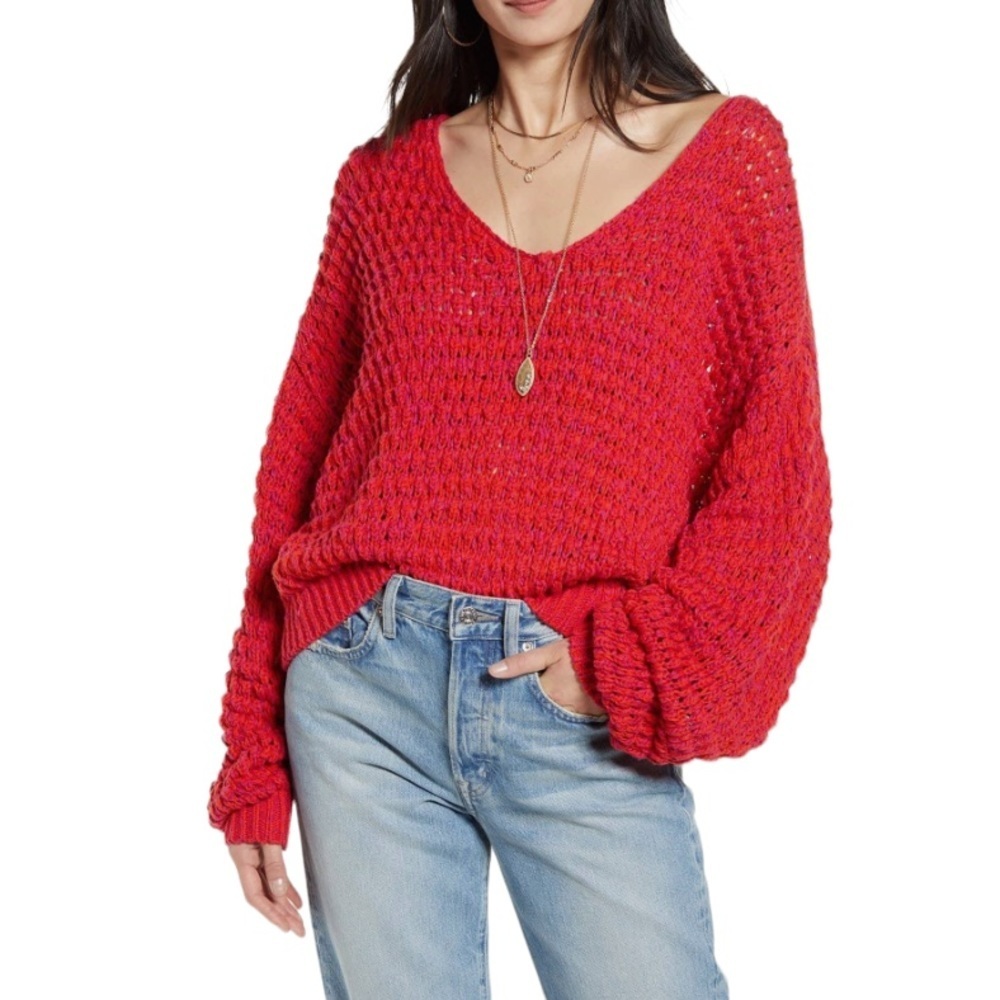 Free People Coconut Dragonfruit Loose Fit Sweater